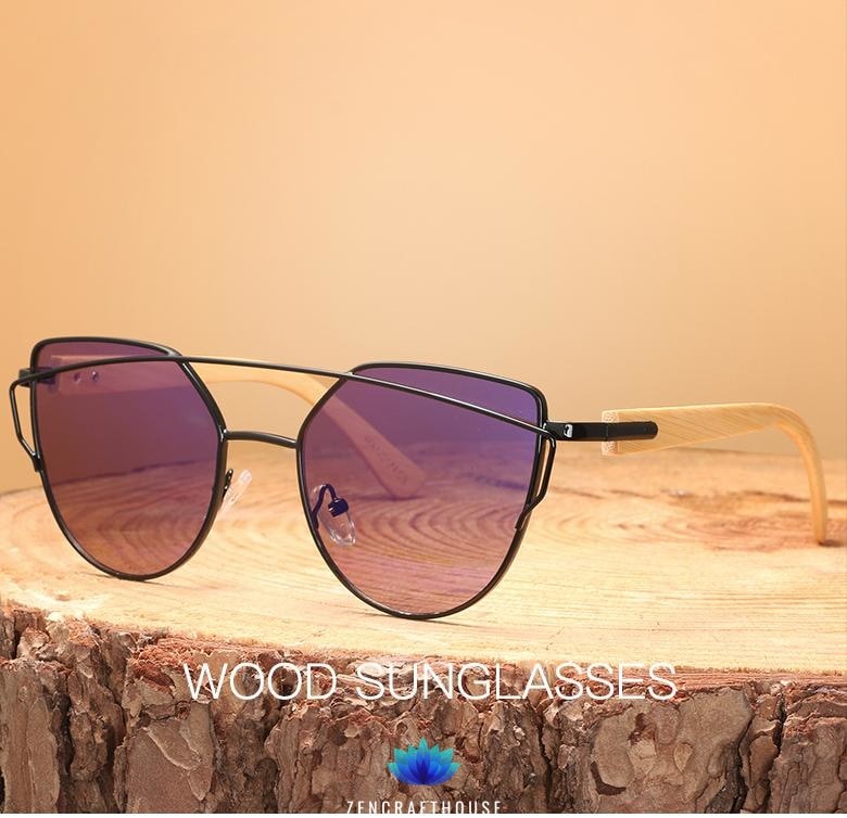 Cat Eye Bamboo Sunglasses