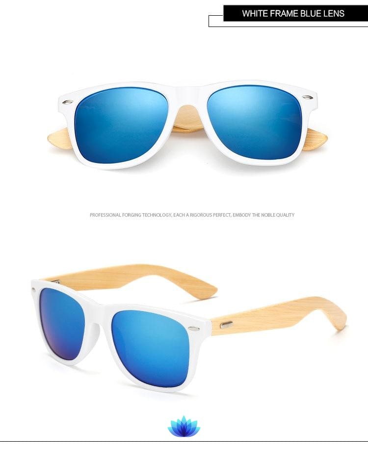 Retro Wood Frame Sunglasses