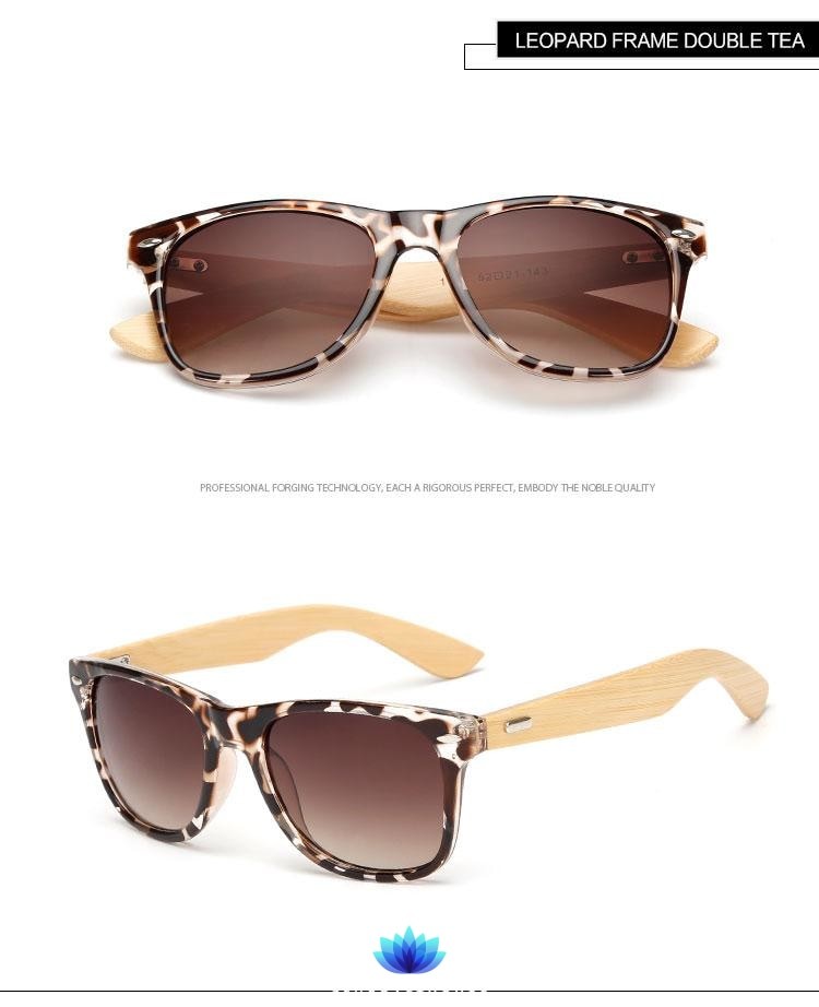 Retro Wood Frame Sunglasses