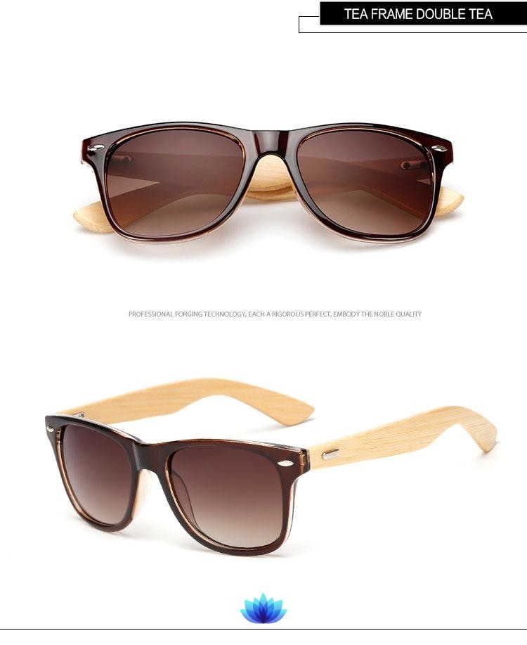 Retro Wood Frame Sunglasses