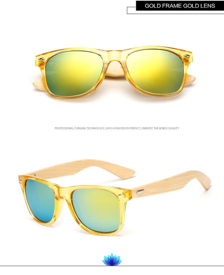 Retro Wood Frame Sunglasses